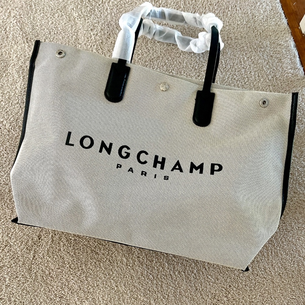 Longchamp Beige Tan Fabric Tote